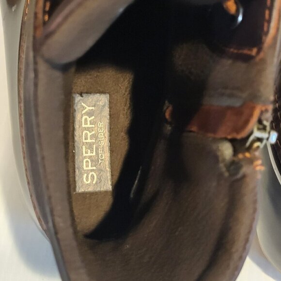Sperry Women's 9M Duck Saltwater Leather Boots Brown Waterproof In Box Excellent - Picture 9 of 15